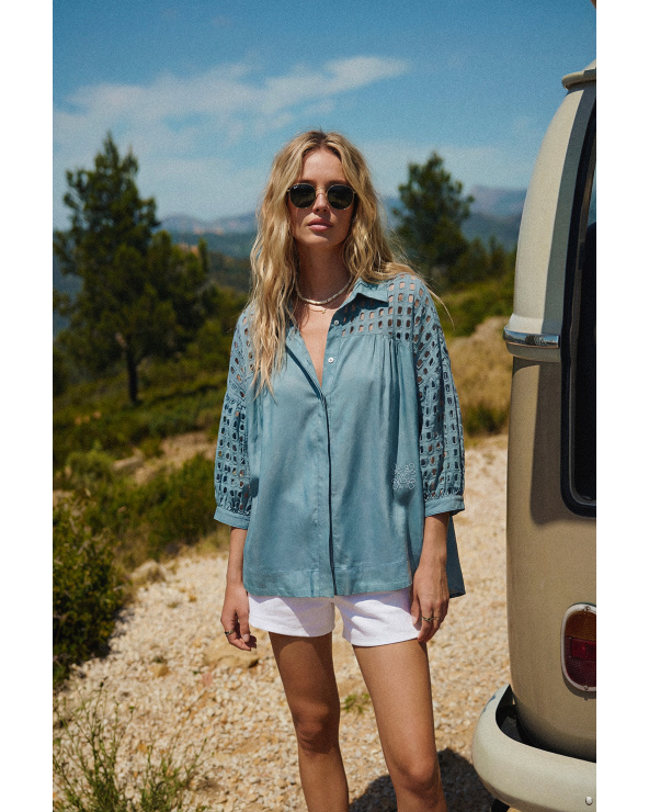 Chemise INES bleu Agate