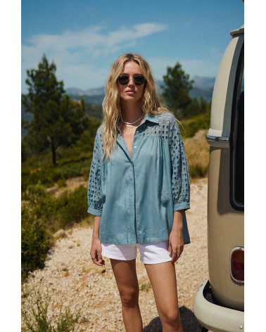 Chemise INES bleu Agate