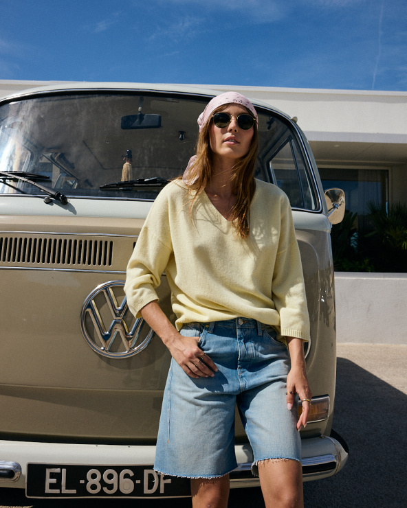 CACTUS Bandana rose dragé en modal brodé – Accessoire femme MPC