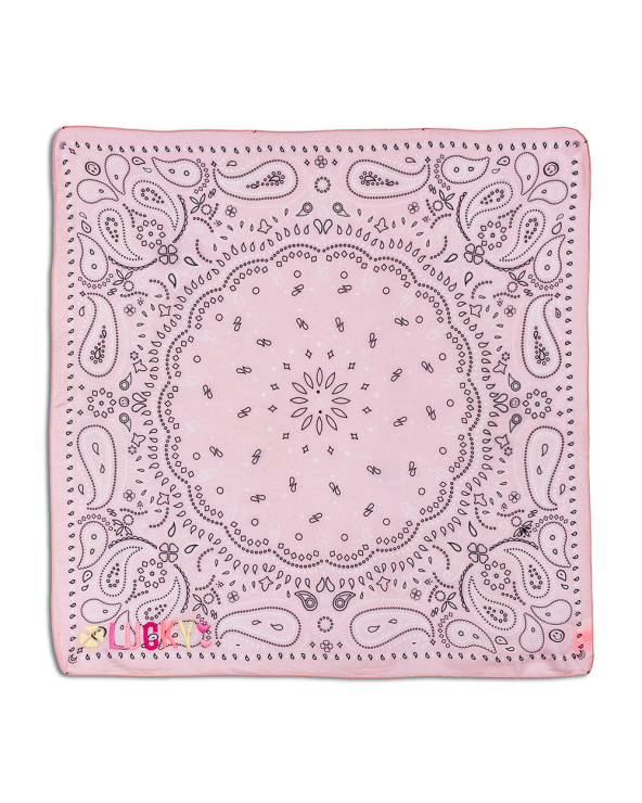 CACTUS Bandana rose dragé en modal brodé – Accessoire femme MPC