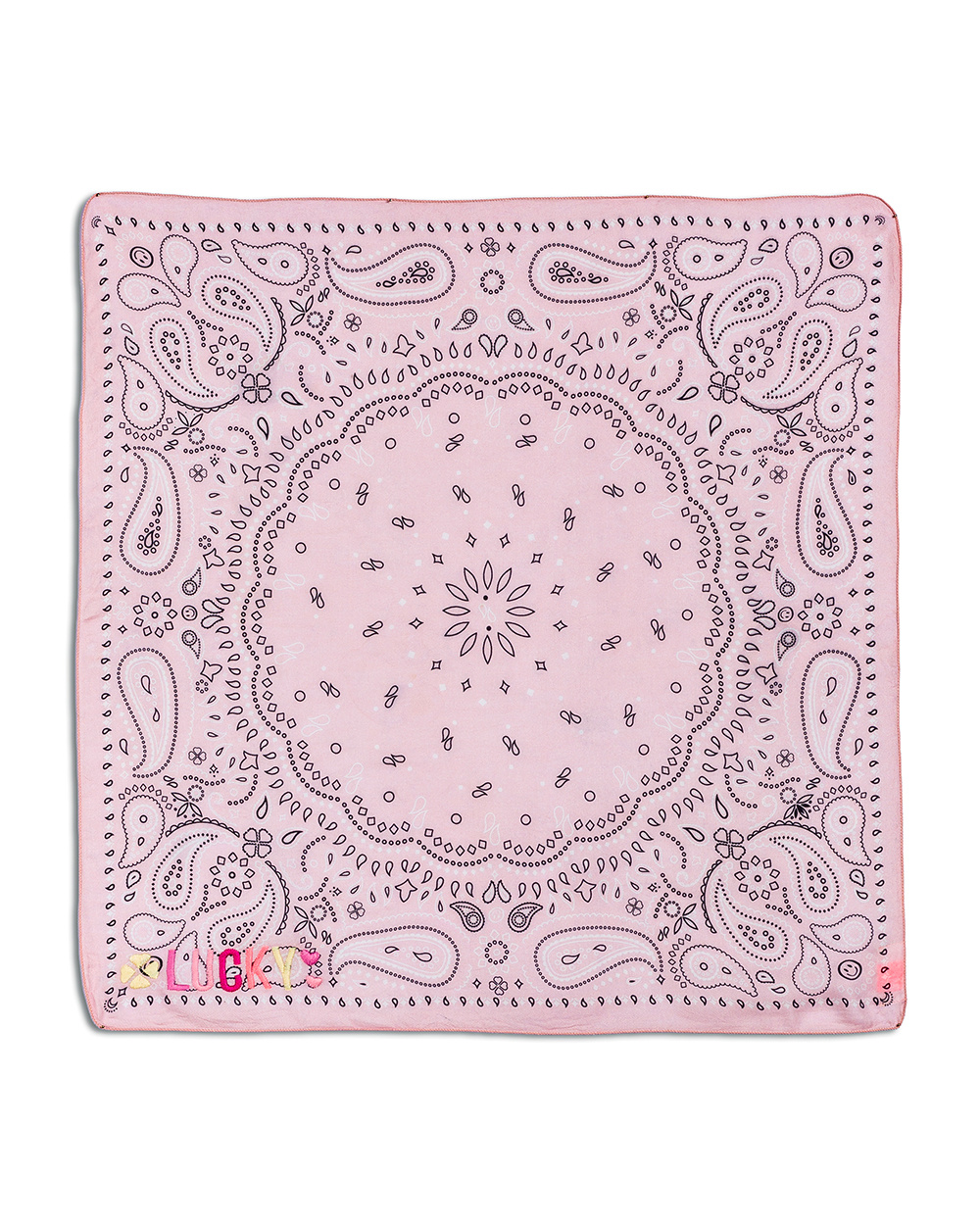 CACTUS Bandana rose dragé en modal brodé – Accessoire femme MPC
