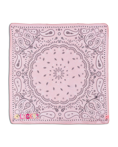 CACTUS Bandana rose dragé en modal brodé – Accessoire femme MPC