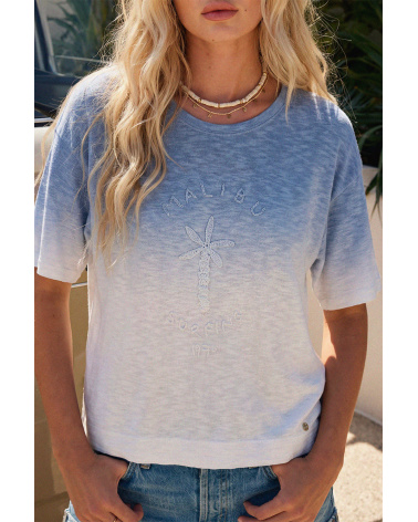 Tee-shirt maille BEACH BREAK - Bleu ciel
