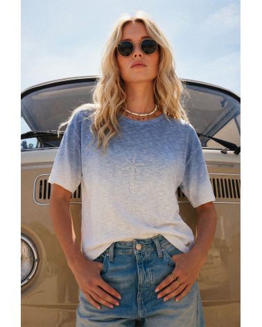Tee-shirt maille BEACH BREAK - Bleu ciel