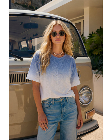 Tee-shirt maille BEACH BREAK - Bleu ciel