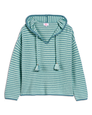 SWEAT BAJA à capuche turquoise