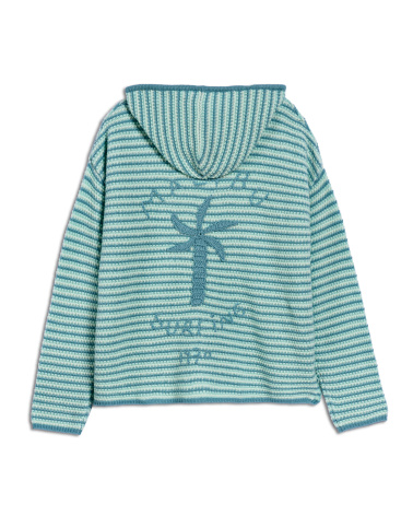 SWEAT BAJA à capuche turquoise